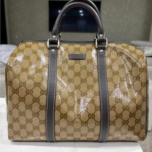 Authentic Gucci Original GG Crystal Canvas Joy Boston Handbag